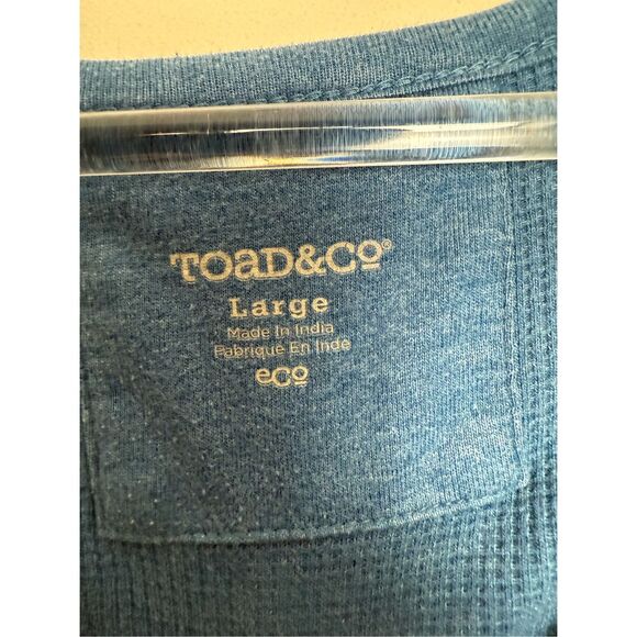 Toad&Co Tranquilitee Long Sleeve Shirt in Blue Abyss. Size Large Organic Cotton - Picture 2 of 5